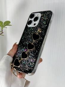 Sequin Decor Anti-fall Phone Case With Hand Strap