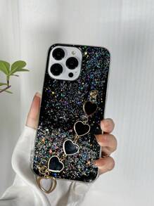 Sequin Decor Anti-fall Phone Case With Hand Strap