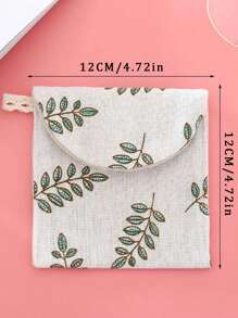 1 件叶子印花卫生巾收纳袋，现代热带叶子印花卫生棉条收纳袋，适用于卫生巾，适用于假日海滩、浴室收纳、卧室收纳，大容量 - 彩色 - 查看 4