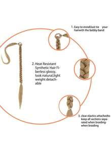 超長馬尾合成纖維接髮 - 棕色 - 查看 6