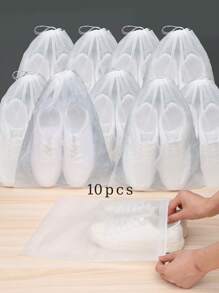 5/6/10/20/30/50 件/套鞋防塵罩不織布防塵抽繩透明收納袋旅行袋鞋袋晾鞋保護返校、大學宿舍、旅行和日常鞋收納盒鞋盒鞋袋鞋收納盒抽繩袋旅行鞋 運動鞋 運動鞋 拖鞋 跑步鞋 洗衣機 旅行配件 旅行必需品 - 白色 - 查看 1