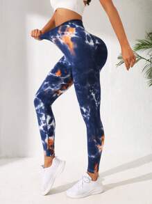 Yoga Trendy Quần Leggings Thể thao Nữ Cà vạt nhuộm - Nhiều màu - Xem 4