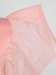 Hauture 寬鬆版對比色袖口純色上衣 - 珊瑚粉 - 查看 6