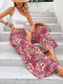 SHEIN VCAY Bộ đồ hai mảnh nữ Paisley Boho - Nhiều màu - Xem 6