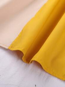 Đầm phối màu họa tiết hoa, viền bèo nhún cho bé gái - Nhiều màu - Xem 4