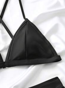 SHEIN Swim Bañador bikini triángulo unicolor