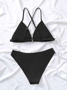 SHEIN Swim Bañador bikini triángulo unicolor