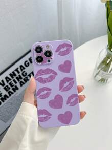 Heart Pattern Phone Case - Purple - View 2