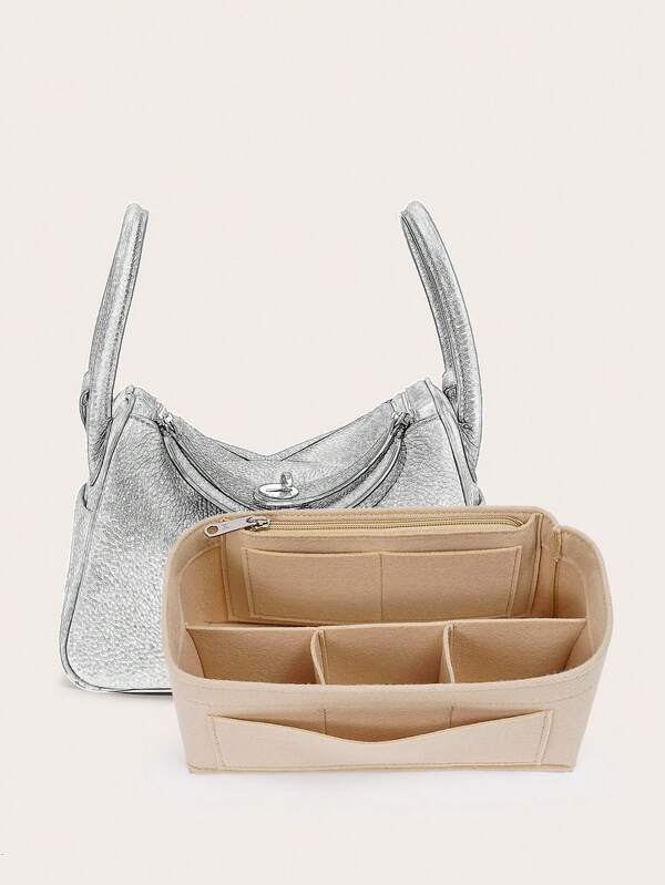 Premium Felt Bag Insert With Detachable Zipper Pocket, Purse Bag