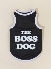 PETSIN 1pc Letter Graphic Pet Tank For Dog And Cat For Summer - Multicolor - View 1