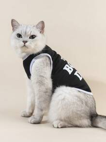 PETSIN 1pc Letter Graphic Pet Tank For Dog And Cat For Summer - Multicolor - View 3