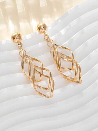 1對韓式三扭流蘇吊式耳環送給朋友完美禮物