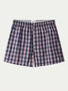 男士格紋印花平角內褲 - 彩色 - 查看 4