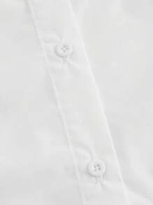 SHEIN EZwear Solid Button Front Sleeveless Crop Blouse - White - View 4