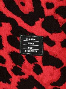 GENTILAND Hombres Camisa con estampado de leopardo - Rojo - Ver 3