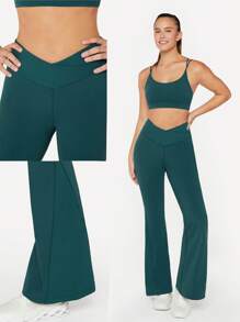 GLOWMODE 31" FeatherFit™ V-Waist Mega Flare Trousers - Mistle Toned - View 7