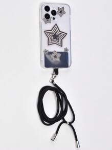 1入組手機掛繩帶固定夾卡 - 黑色 - 查看 2