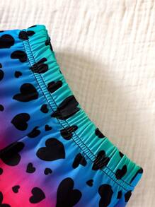 Baby Figure & Letter Graphic Tee & Ombre Shorts - Multicolor - View 5