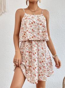 SHEIN VCAY Allover Floral Print Cami Dress - Multicolor - View 3