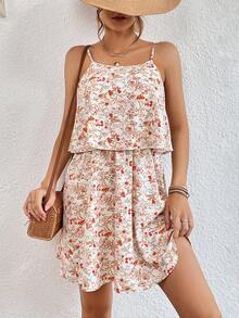 SHEIN VCAY Allover Floral Print Cami Dress - Multicolor - View 4