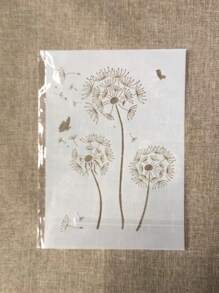 1入組蒲公英空心白色繪圖模板用於繪圖創意多用途繪畫模板DIY工藝品 - 白色 - 查看 2