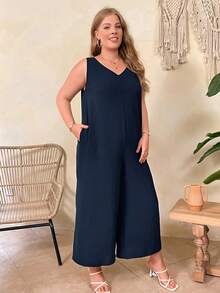 EMERY ROSE Mono tank unicolor de pierna ancha