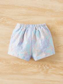 SHEIN Đứa bé gái Nhiệt đới Dệt hoa Quần short - Nhiều màu - Xem 2