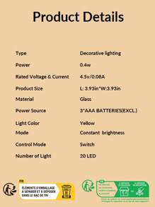 1pc Glass Creativity Night Light, Modern Tulip Decor LED Bedside Lamp For Party - Yellow - View 6