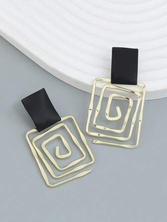 2 piezas Pendientes largos geométricos