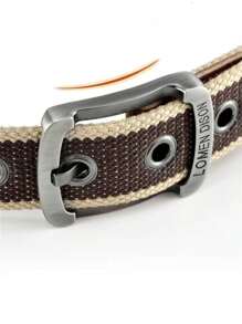 Men Geo Buckle Belt Boho Summer, School Casual, Business, Boyfriend Husband Father Dad Men Gift, Daily Wear, Fashion, Teen, Outdoor, Vacation, Athletic, Travel, Street, Boho, Vintage Fall, Autumn, Halloween Autumn-Winter Accessories,Suitable For Teens, Youth,Men,Casual, Outdoor, Athletic, Vacation, Graduation Gifts, Birthday, Daily Wear - Khaki - View 2