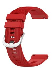 1入組格紋壓花矽膠錶帶兼容Garmin Forerunner 265/255/265S/255S - 紅色 - 查看 5