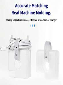 1pc Laptop Charger Protective Case Compatible With Macbook - White - View 2