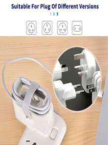 1pc Laptop Charger Protective Case Compatible With Macbook - White - View 3