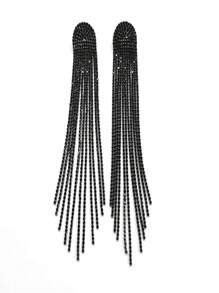 Rhinestone tua thả bông tai - Màu Đen Súng - Xem 1