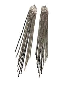 Rhinestone tua thả bông tai - Màu Đen Súng - Xem 2