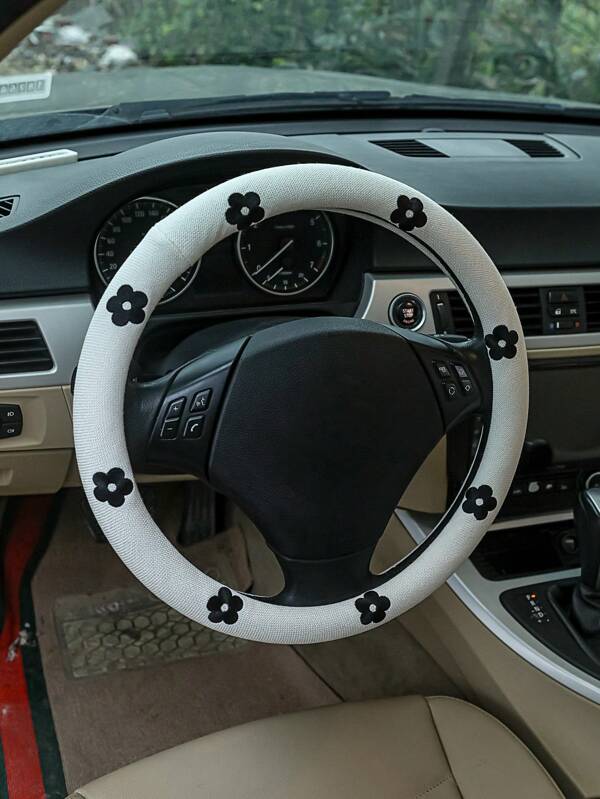 Floral Print Car Steering Wheel Cover SHEIN USA