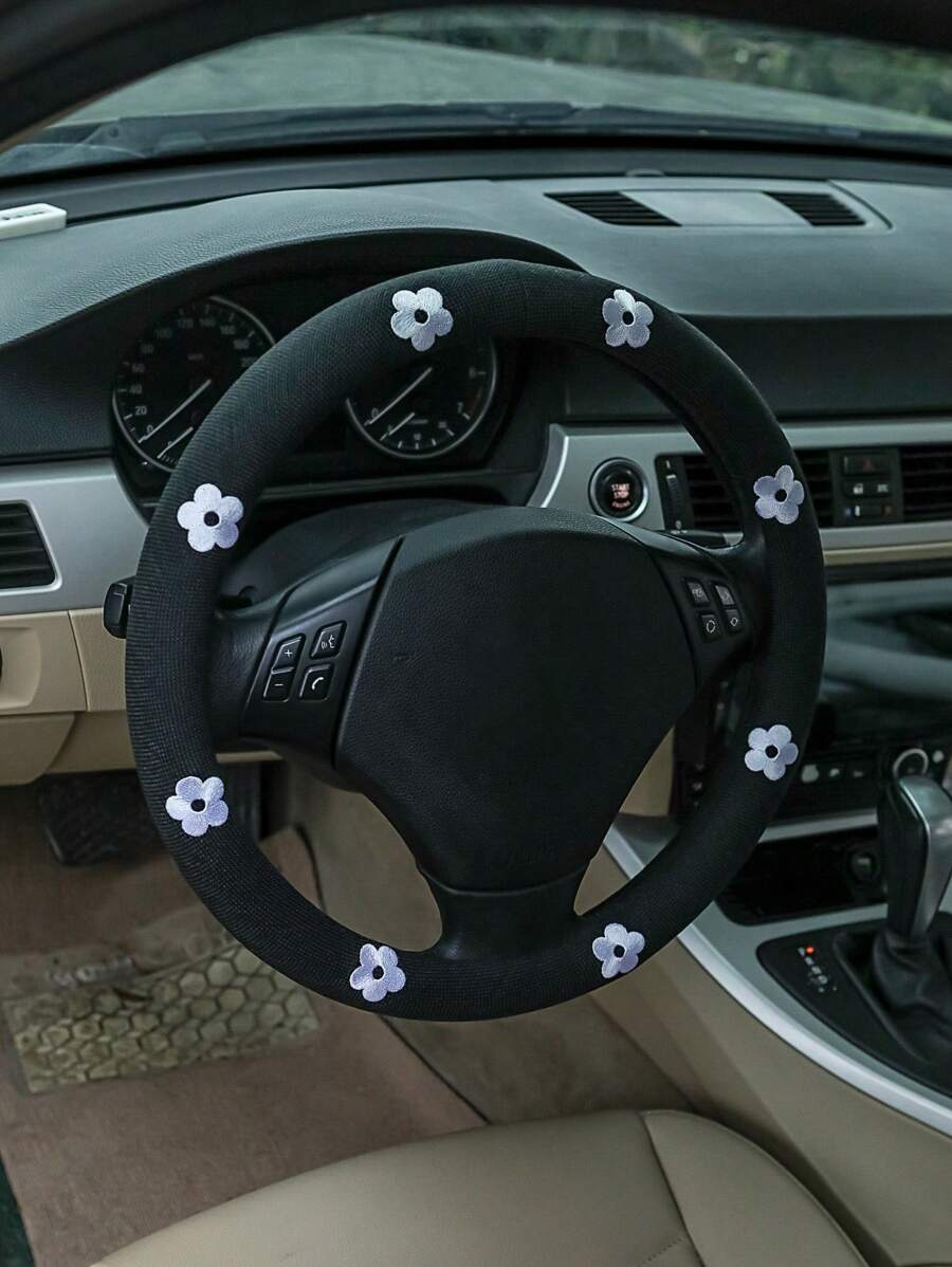 Floral Pattern Car Steering Wheel Cover SHEIN USA