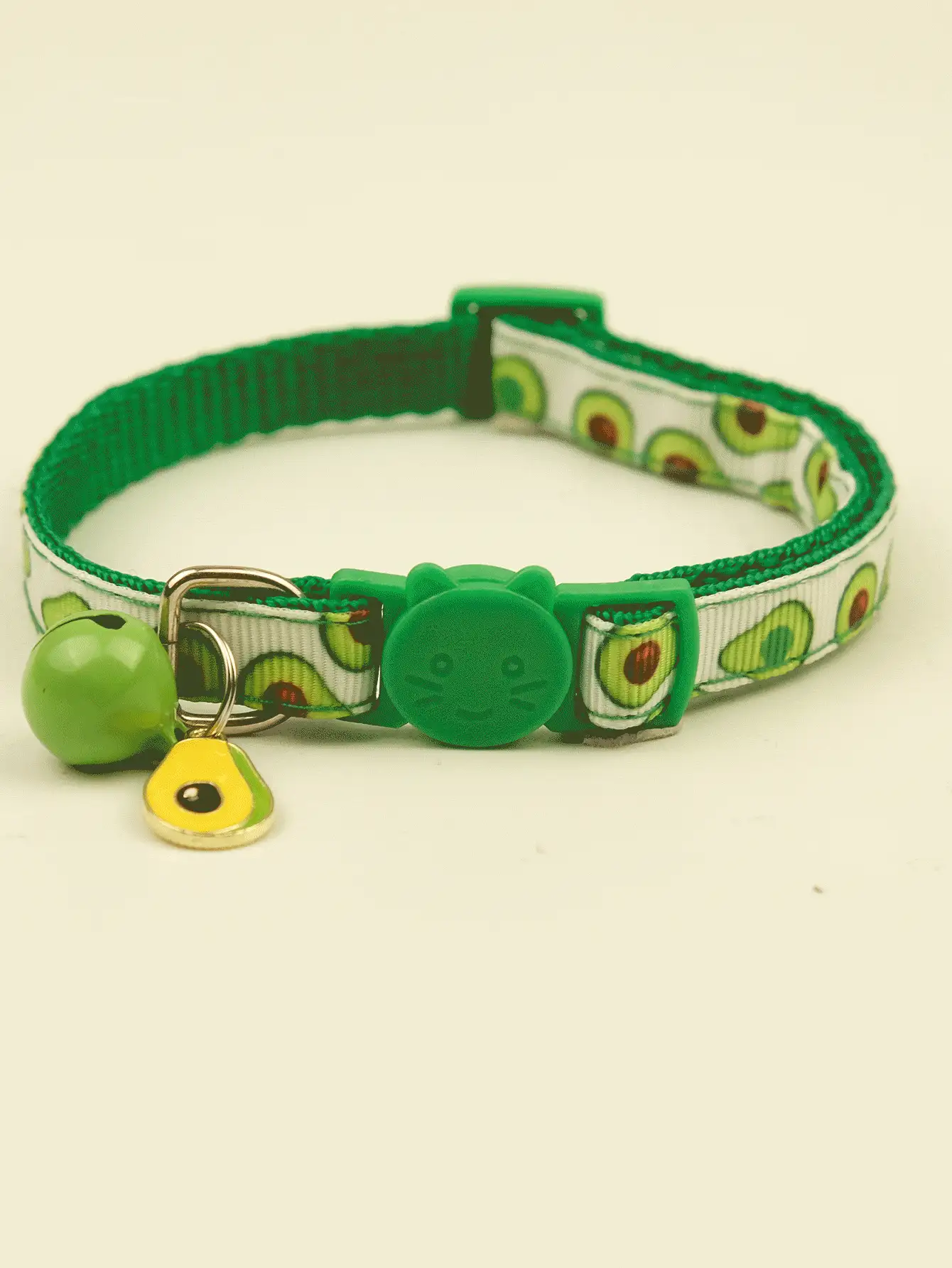 1pc Avocado Print Pet Collar For Dog And Cat For Outdoor - Green - View 2