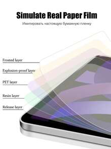 1入組高清，高透明度，抗刮擦，全屏覆蓋，強大的抗指紋，靈敏且不間斷的觸摸屏，PET薄膜，與蘋果平板兼容的屏幕保護貼 - 無色 - 查看 5