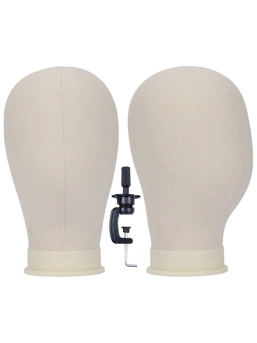 Wig Head Mannequin Head Canvas Block Wig Head with Stand for Wig Making Styling Model - White - View 1