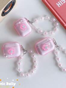 Floral Decor Case Compatible With AirPods - Pink - View 1