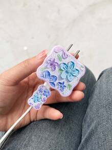 3 cái Bộ bảo vệ cáp dữ liệu họa tiết hoa & Bộ nắp đầu sạc - Nhiều màu - Xem 2