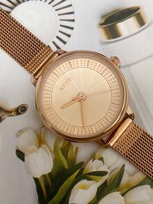 Kezzi休闲时尚女表 - 玫瑰金 - 查看 3