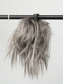 Updo de cabello recto sintético - Gris - Ver 4