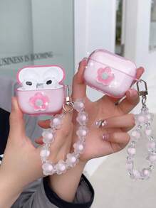 Floral Decor Case Compatible With AirPods - Pink - View 3