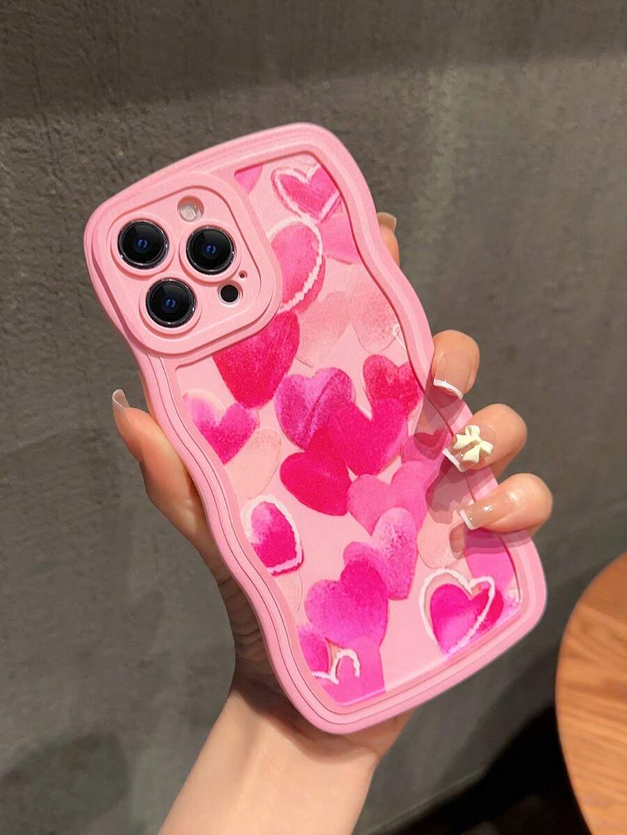 Heart Pattern Phone Case - Multicolor - View 1