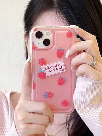 Funda para móvil con patrón de fresa