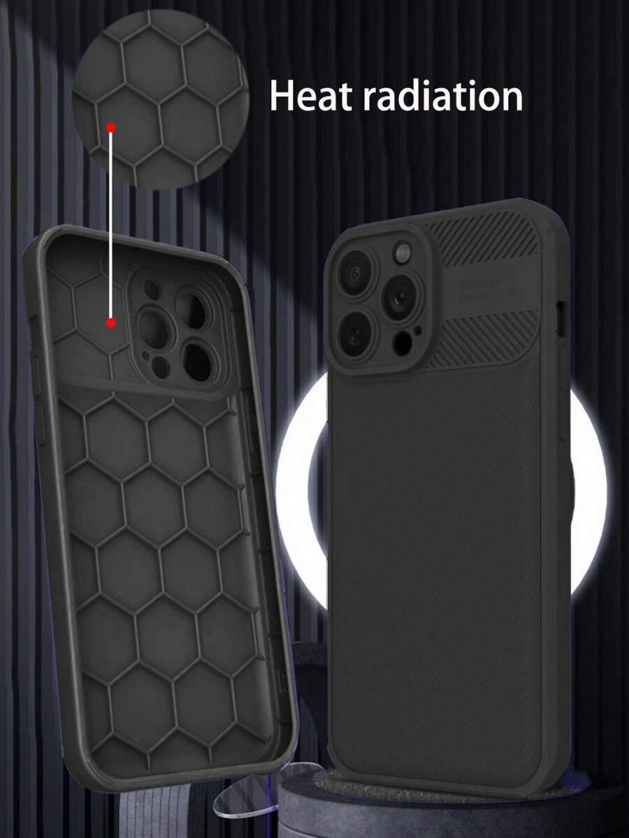 純色防摔手機殼，相容於 iPhone 15/15Pro/15Plus/15Promax - 黑色 - 查看 1