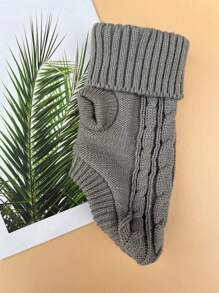 1pc Solid Color Pet Sweater For Dog And Cat For Spring - Grey - View 3