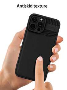 純色防摔手機殼，相容於 iPhone 15/15Pro/15Plus/15Promax - 黑色 - 查看 3